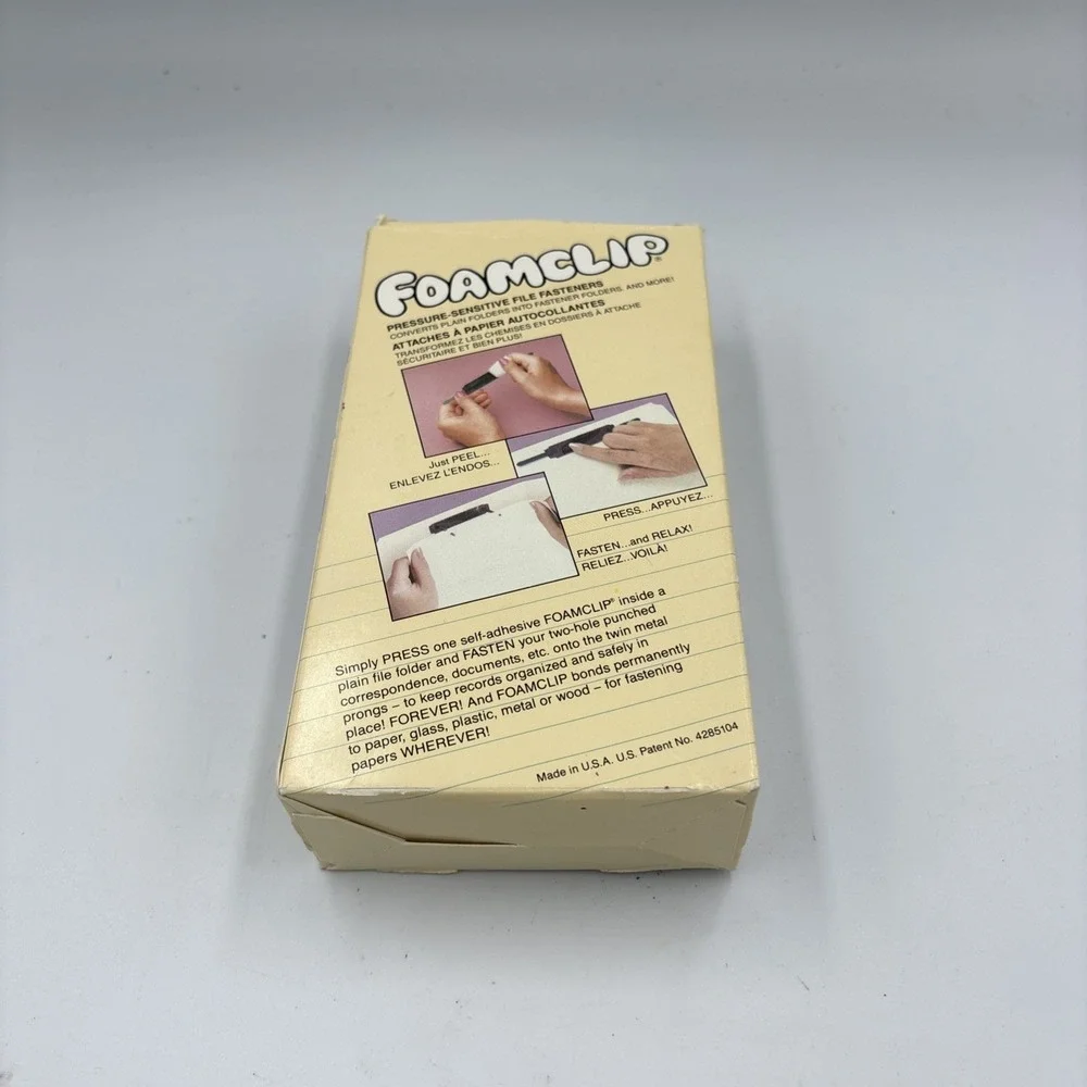 SJPPSF100 Foam clip Self Adhesive Fasteners Steel Paper Files82 Ea Open Box